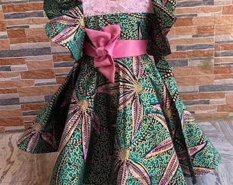 Stylish Ankara dress for kids, African print dress, For kids, Female kid ankara dress, Ankara for teens, short Ankara