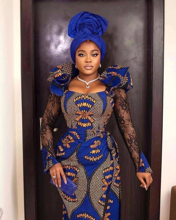 African Print Dress Ankara Mermaid Dress Ankara Wedding Dress Ankara Prom Dress Birthday Dress Asoebi Etsy