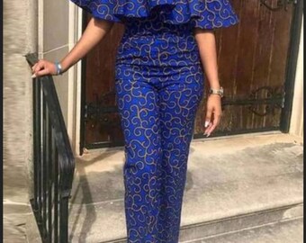Stylish Ankara Jumpsuit, African print dress, Ankara jumpsuit, Ankara wedding dress, Ankara prom dress, Birthday dress, asoebi
