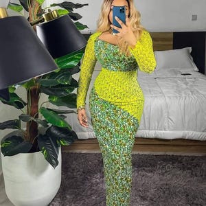 African kaftan print dress, Long stylish kaftan dress, stylish Ankara dress, Ankara wedding dress, Ankara prom dress, Birthday dress, asoebi