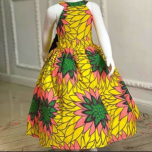 Stylish Ankara kids dress, African print dress, For kids, Female kid ankara dress, Ankara prom dress, Birthday dress, asoebi