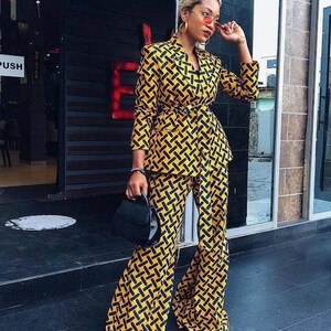 Afrikansk damjacka, Ankara-tyg Kvalitetsklänning för kvinnor, trendig stil, traditionell Adire-outfit, asoebi-stil, födelsedagsoutfit, Adire