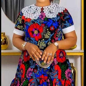 African female Adire dress, Quality female Adire dress, trending Adire style, African print dress, asoebi style, birthday outfit, Adire