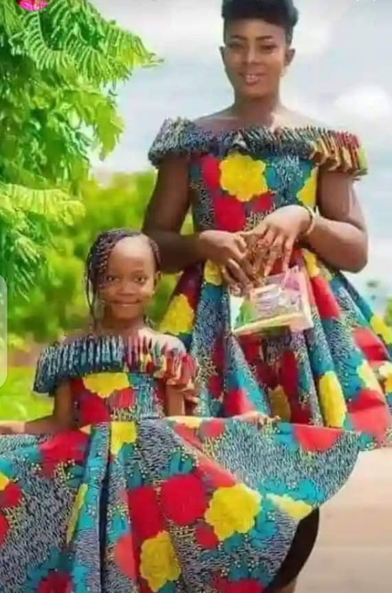 Abito con stampa africana abiti per occasioni speciali abito midi africano abbigliamento africano per bambini abiti da compleanno abito africano corto e semplice Etsy Italia