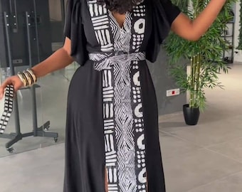 African kimono dress, Long kimono wears, stylish Ankara dress, Ankara wedding dress, Ankara prom dress, Birthday dress, asoebi