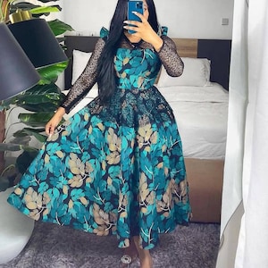 African kaftan print dress, Long stylish kaftan dress, stylish Ankara dress, Ankara wedding dress, Ankara prom dress, Birthday dress, asoebi