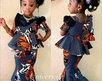 Stylish Ankara kid dress, African print dress, For kids, Female kid ankara dress, Ankara prom dress, Birthday dress, asoebi
