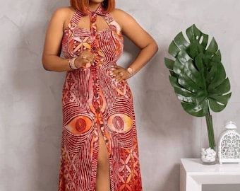 Long Stylish African dress, Stylish Ankara dress, Ankara wedding dress, Ankara prom dress, Birthday dress, asoebi