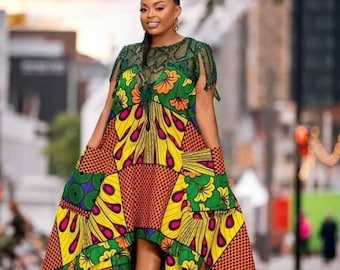 Trending African Ankara dress, African print dress, Ankara mermaid dress, Ankara wedding dress, Ankara prom dress, Birthday dress, asoebi