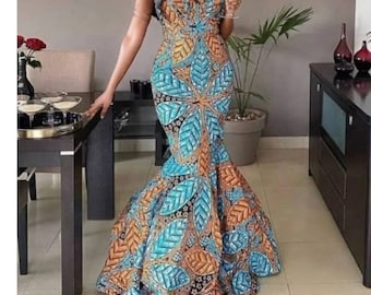 Trending stylish African Ankara dress, African print dress, maxi dress, Ankara wedding dress, Ankara prom dress, Birthday dress, asoebi