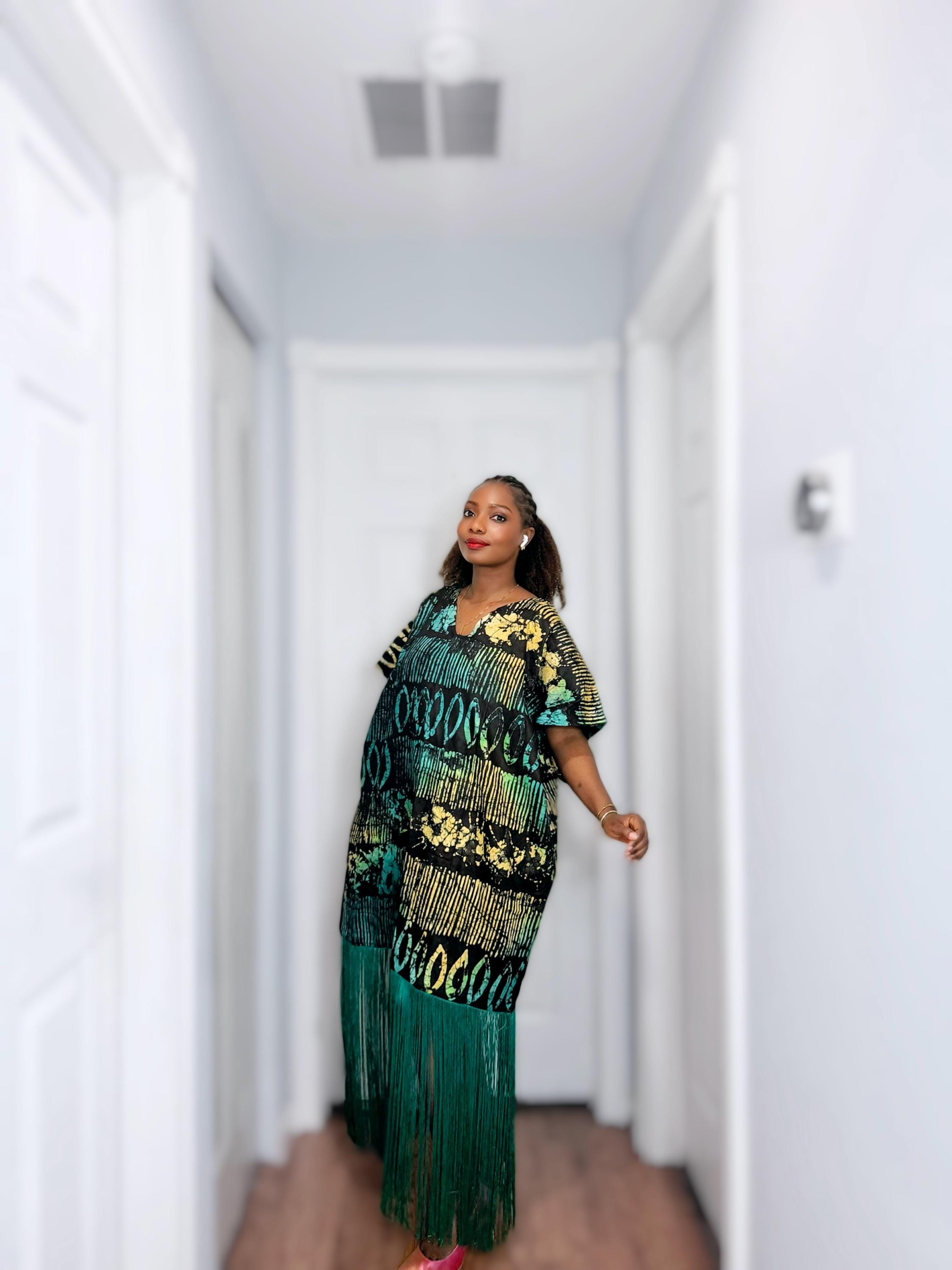 chinese dress ladies SHENBOLEN Women African Ankara Batik Print Traditional Clothing Casual  Party Dress(Small,G) at Amazon Women's Clothing store main image 1
