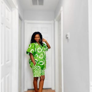 Adire Batik 2 Piece Short Set | Handmade African Summer Outfit, Relaxed Fit Matching Set image 11