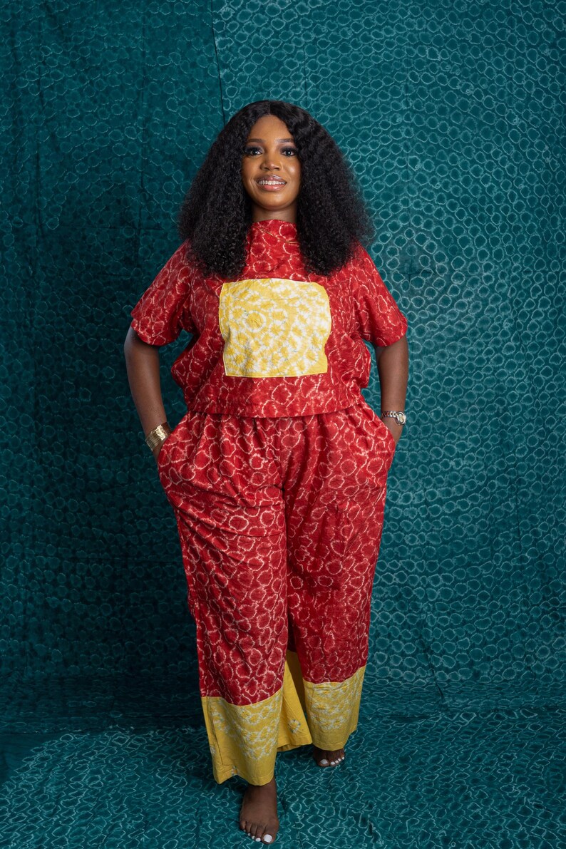 Adire Box Set, Shibori Two Piece Lounge Set, Nigerian Handdyed Batik - Etsy