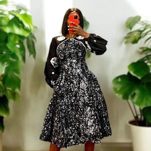 batik a line dress Batik Cotton Floral-Motif Maxi Dress
