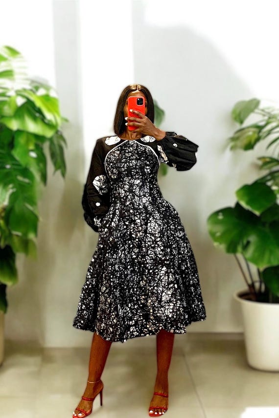 Elegant Adire Batik line dress