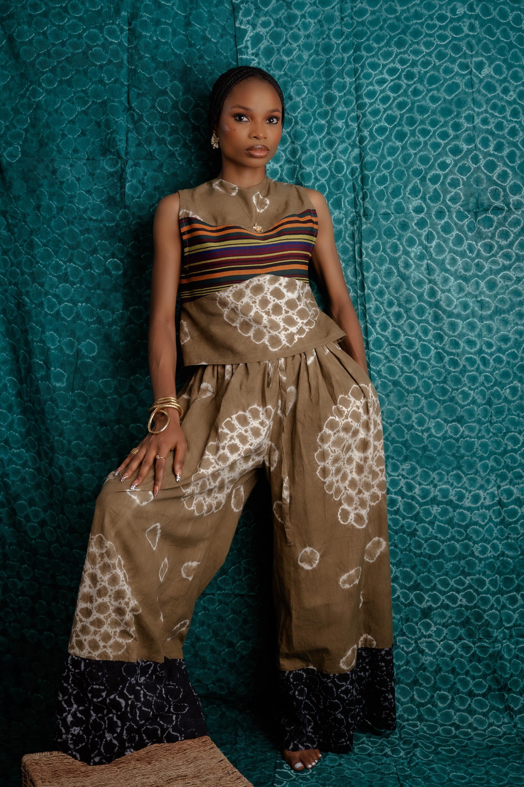 Adire Box Set, Shibori Two Piece Lounge Set, Nigerian Handdyed Batik - Etsy