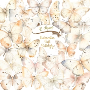 Watercolor Butterflies Clipart, Butterfly Clipart, 27 png bundle, Watercolor Clipart, Watercolor Soft png, Wedding Clipart, Butterfly png