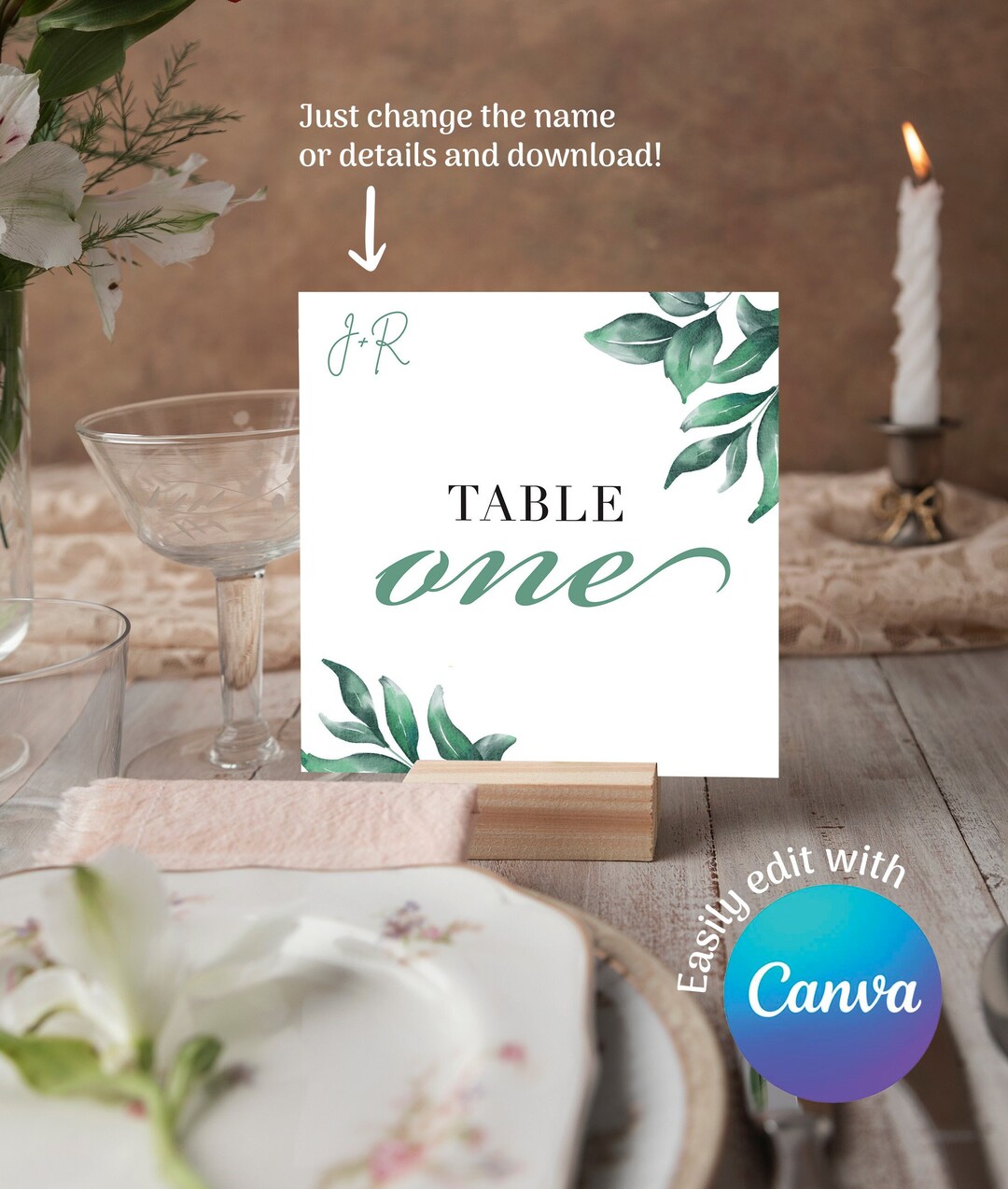 Editable, Printable Leaf Style Wedding Table Numbers up to 15 - Etsy