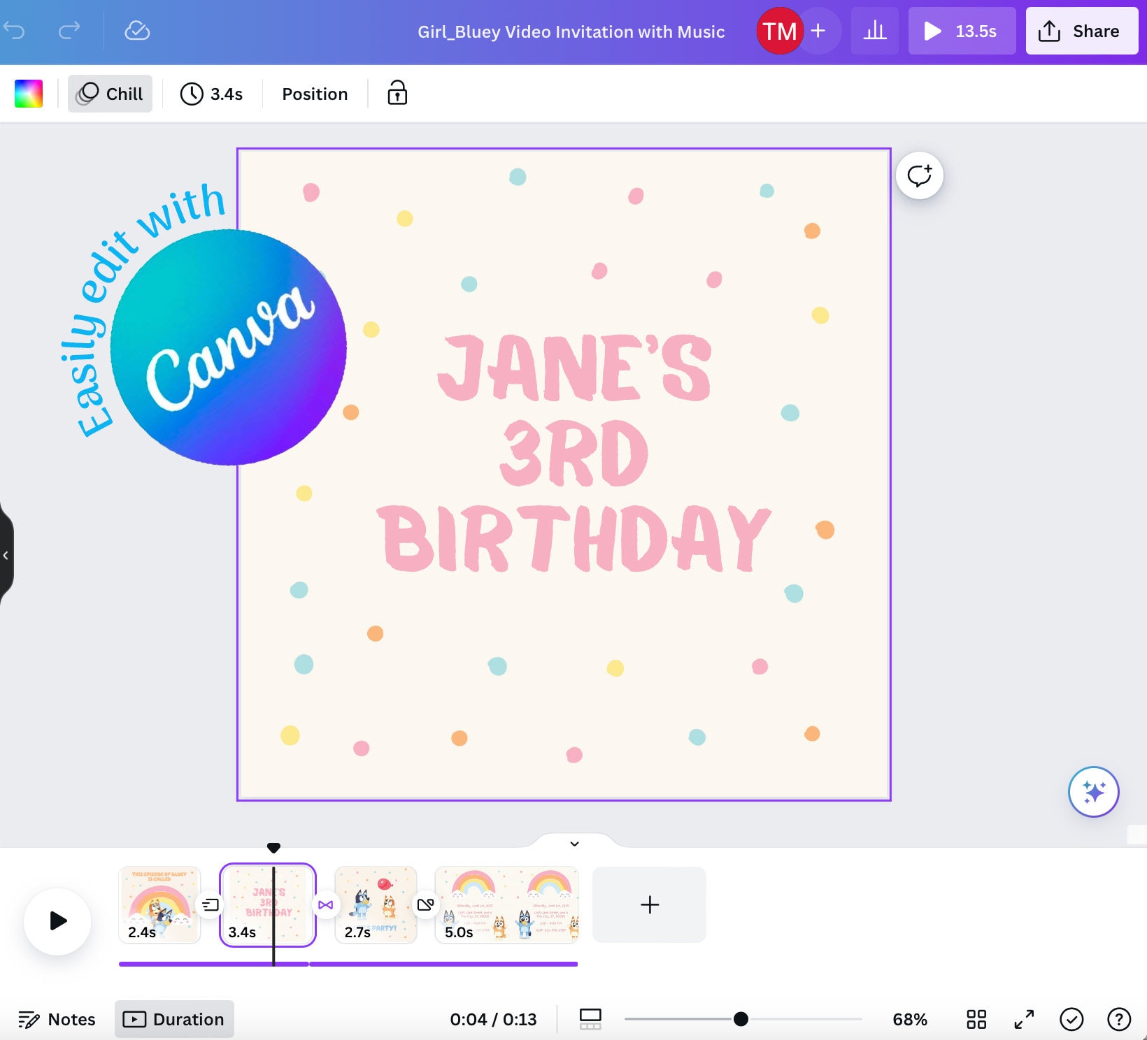 DIY Editable Video Invite
