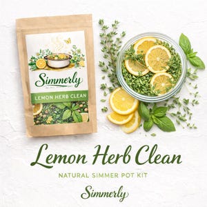Lemon Thyme Basil Simmer Pot Kit | Natural Clean Home Scent (Herbal Potpourri)