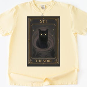 T-shirt de carte de tarot The void, chemise de chat noir, t-shirt gothique, t-shirt occulte, chemise esthétique sombre, chemise de carte de tarot xiii