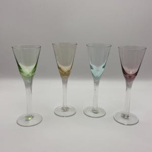 Vintage MCM art-deco likeur likeur borrelglaasjes juweel gekleurde glazen
