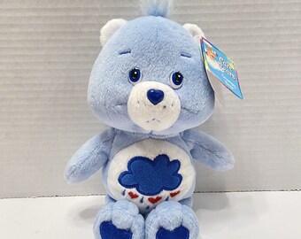Care Bears 2002 NWT Grumpy Bear Stuffed Toy Rain Cloud Blue Bear 8 Plush