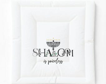 コットン掛け布団 | シャロームはかけがえのないものです | シャバットリネン | ヘブライ語メシアニックトーラーホームデコレーション