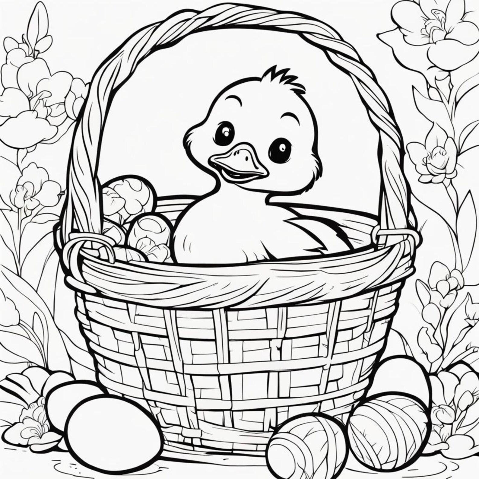 5 Cute Easter Baby Animals for Instant Download Coloring Page Etsy