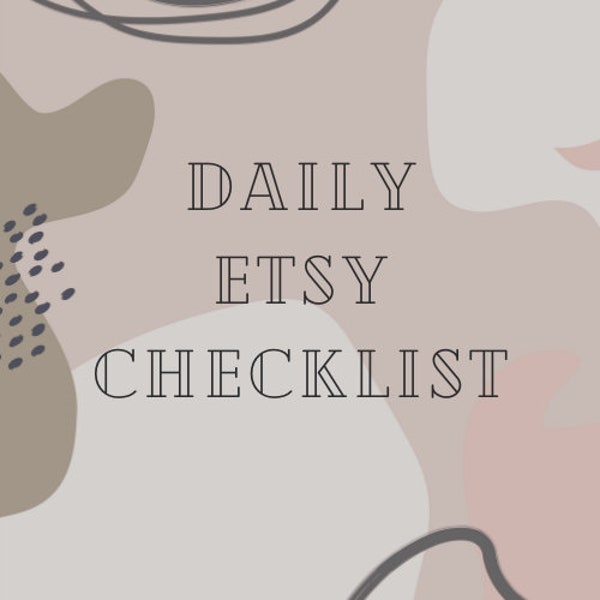 Daily Etsy Checklist, Daily To Do List for Etsy Sellers, Small Handmade Etsy Seller List, Four Color Options, Instant Digital Download