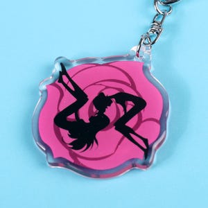 Utena Anthy Rose Keychain Charm Revolutionary Girl Silhouette Epoxy Acrylic