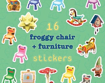Animal Crossing Froggy Chair Sticker Sheets | ACNH New Horizons Vinyl Stickers