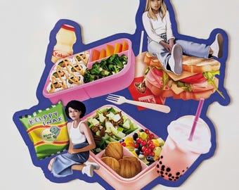 Bento Lunch Food Girls Flex Magnet Refrigerator Flexible Magnetic Decor for Fridge