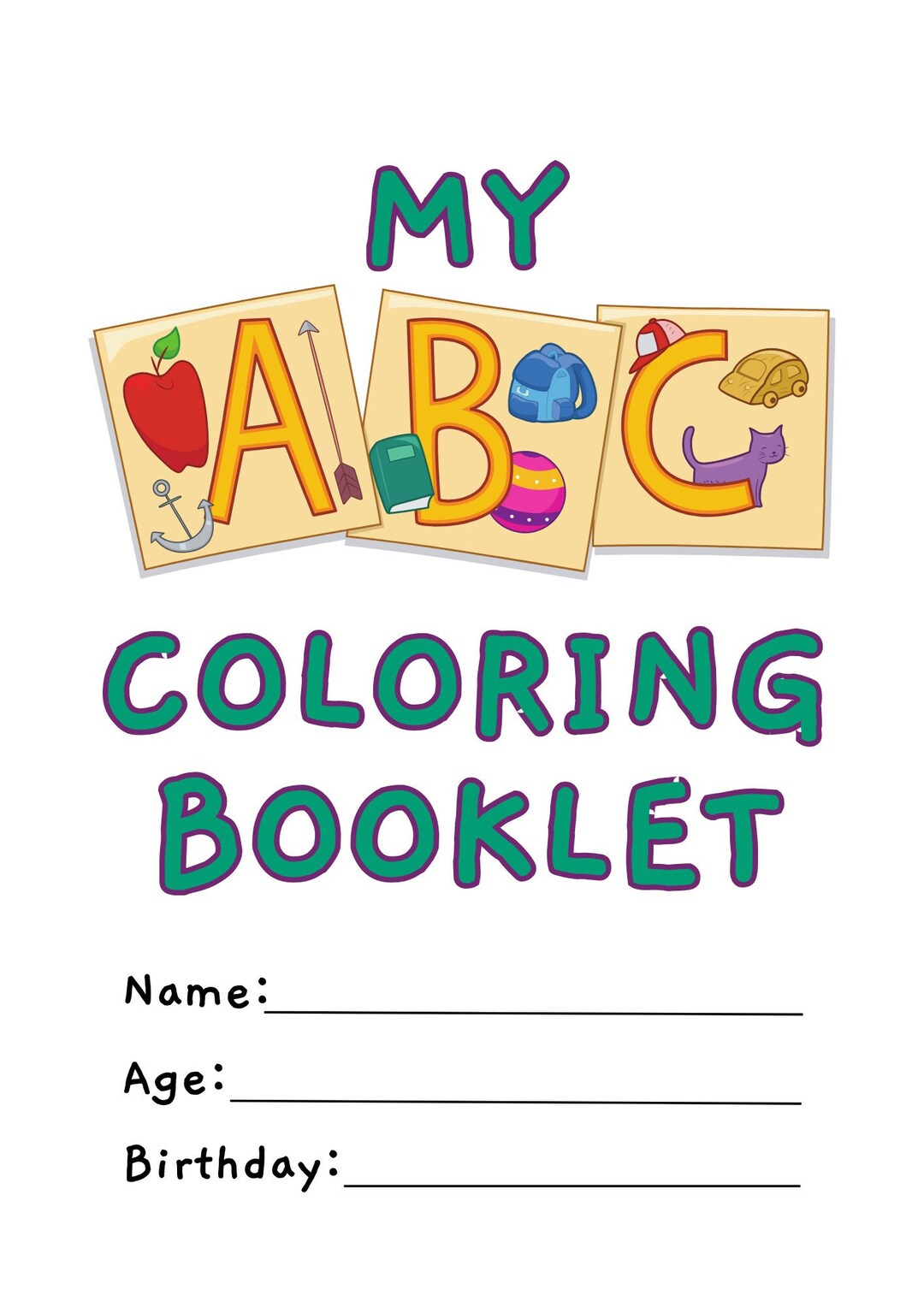 27 Page Downloadable ABC Coloring Booklet - Etsy