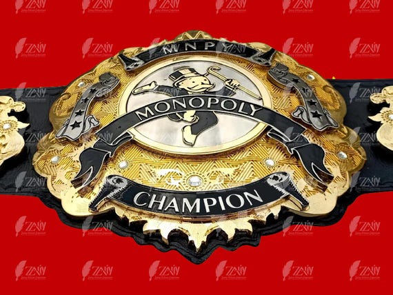 Monopoly Championship Belt Custom IWGP Style Trophy Award
