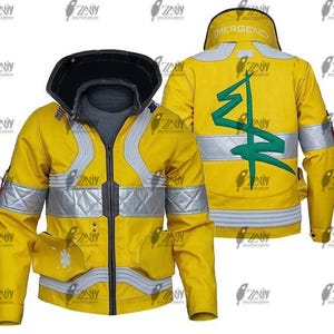 Customizable Cyberpunk 2077 Edgerunners David Martinez Yellow V Leather Jacket– Handmade Cosplay by Leather Vault
