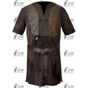 Ragnar Lothbrok Viking Leather Vest Jacket–Handmade Cosplay Costume Inspired by Vikings TV Series Travis Fimmel Distressed Warrior Jacket