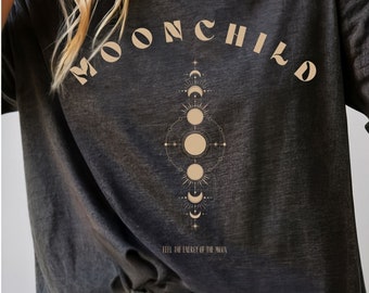 Moonchild Yoga Shirt, Meditatie Shirt, Yoga Kleding, Yoga Cadeaus, Yoga T-shirt Moon Child