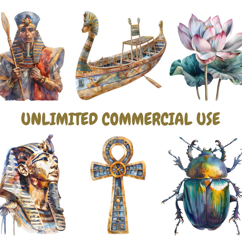 Watercolor Ancient Egypt Clipart Bundle, Egyptian Gods Clipart, Egypt ...