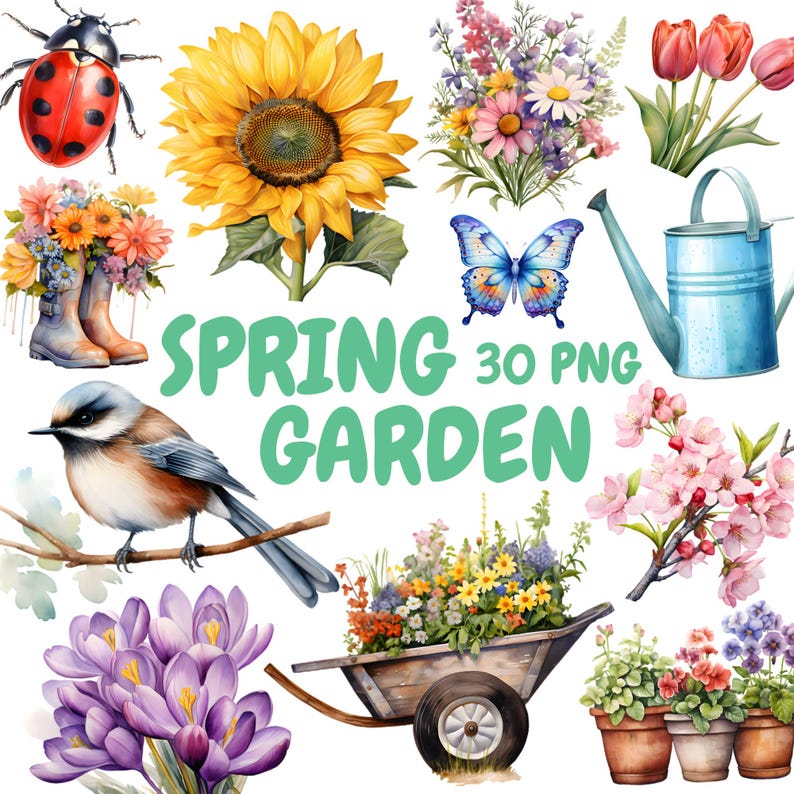Watercolor Spring Garden Clipart Bundle Spring Flowers Clipart watercolor-spring-garden-clipart-bundle-spring-flowers-clipart