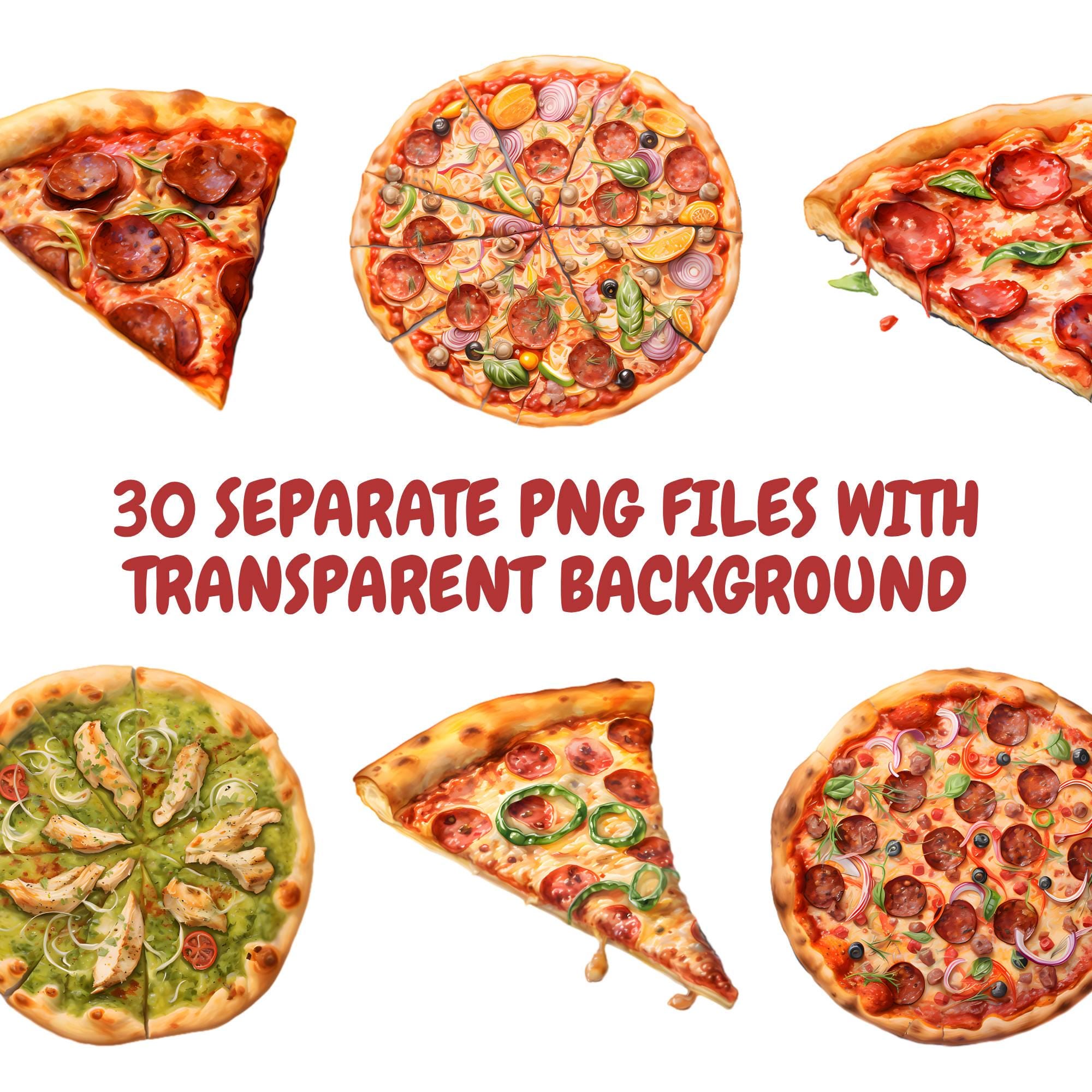 Watercolor Pizza Clipart Bundle, Pizza Slice Clipart, Pepperoni ...