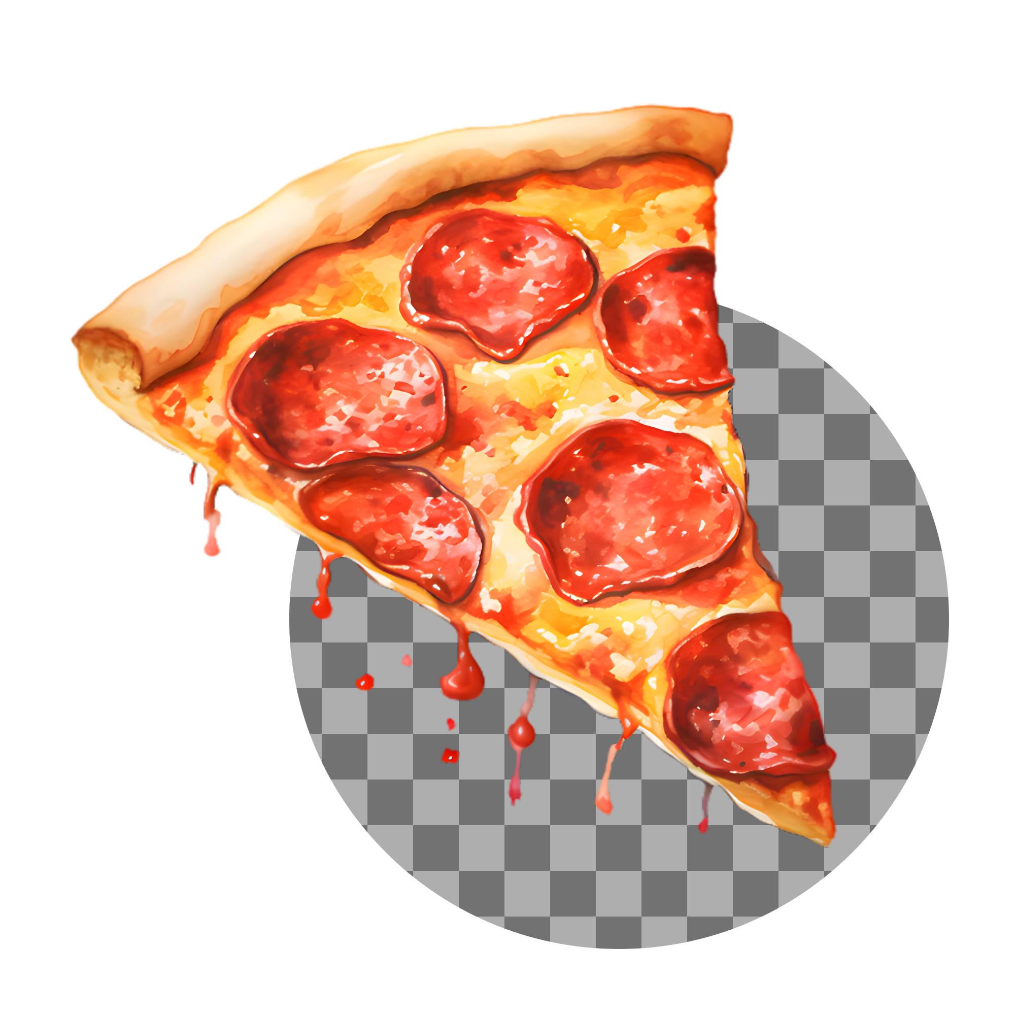 Watercolor Pizza Clipart Bundle, Pizza Slice Clipart, Pepperoni ...