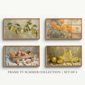 Still Life Samsung Frame TV Art Bundle of 4 | Vintage Summer Painting | Summer Frame Tv Instant Download | DIGITAL Download Screensaver