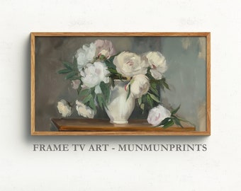 FRAME TV Art Vintage Summer Collection, Samsung Frame Tv Art Still Life Rustic Farmhouse Painting, Floral Tv Artwork Cottage Decor