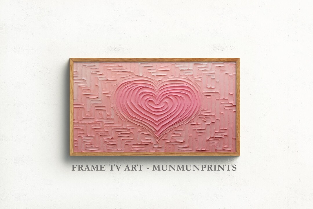 Valentine Tv Art Light Pink Heart Frame Tv Valentine Decor Art