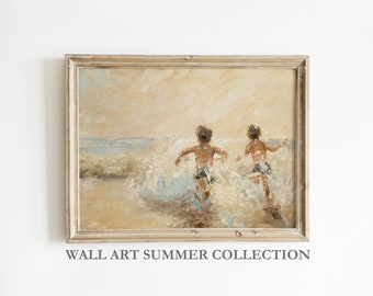 Vintage Beach Wall Art | Vintage Summer Wall Art | Beach House Decor | Muted Wall Decor | Vintage Art Print Digital Download