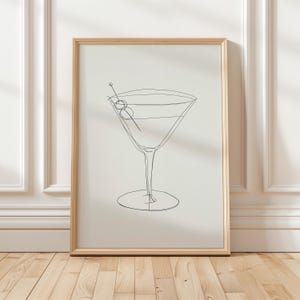 Sketch Druck Espresso martini, Barwagen, druckbare Wandkunst, Poster Einweihungsparty, Geschenk für die Küche, gemütliches Zuhause und Stil