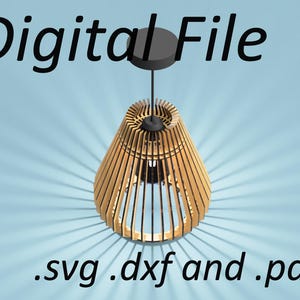Paralume fai-da-te - Modello CNC | File digitali SVG DXF PDF Scarica | Costruisci la tua lampada moderna in legno | Stile delicato | Quadrato | Angolare