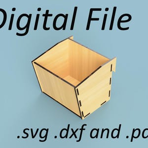 Peut inclure: Téléchargement de fichier numérique d'une boîte en bois avec un motif découpé. Les formats de fichiers inclus sont .svg, .dxf et .pdf.