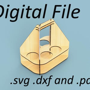 DIY-bierhouderbestand - CNC-sjabloon | Bier sixpack drager | Herenhandtas | Lasergesneden | Cadeau | dxf-svg-pdf | Bouw je eigen uit hout